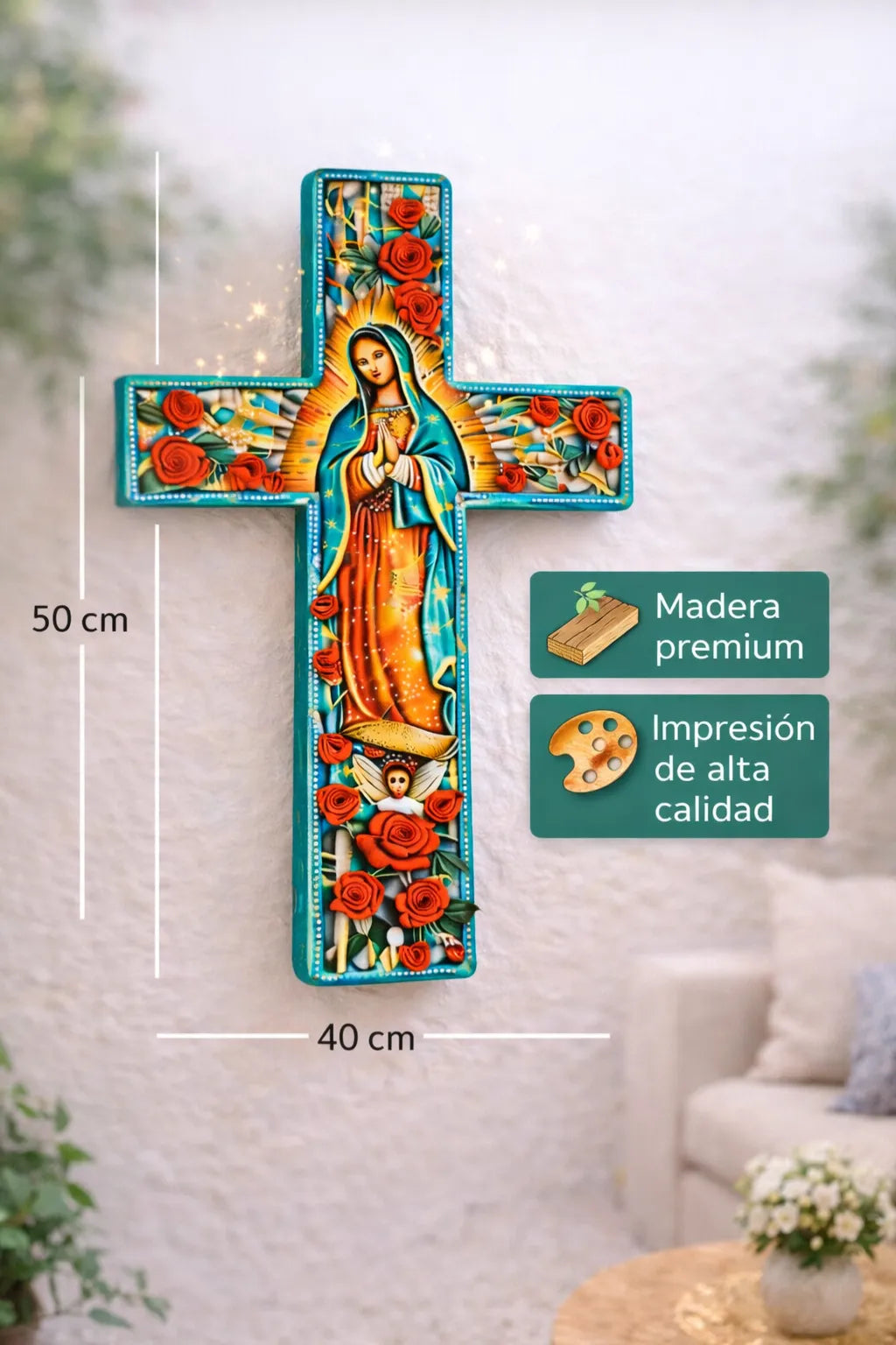 ✝ Cruz Bendecida de la Virgen para atraer fe, paz y protección en tu hogar 🕊✨
