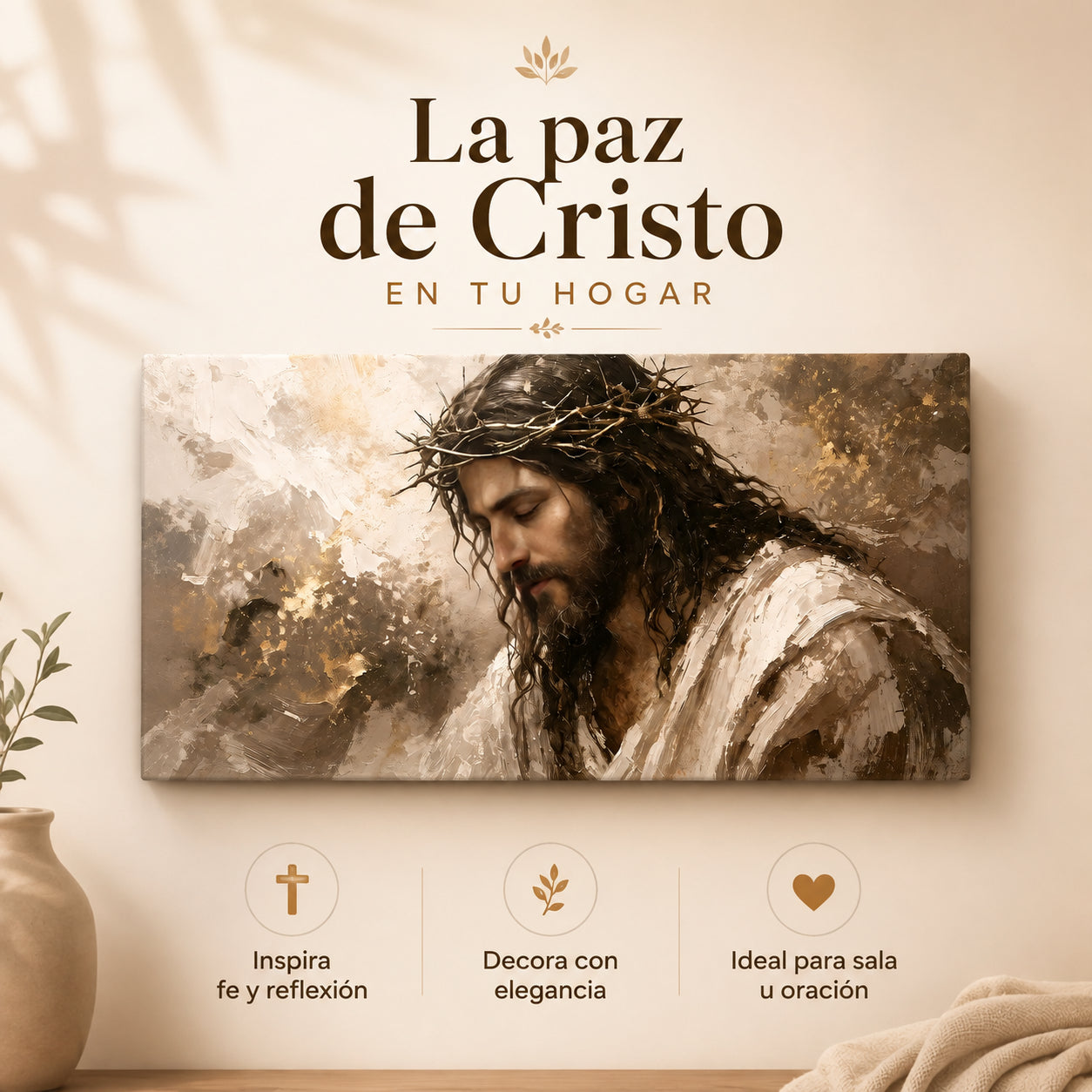 Cuadro decorativo minimalista de la Serenidad Coronada 🕊️ 👑