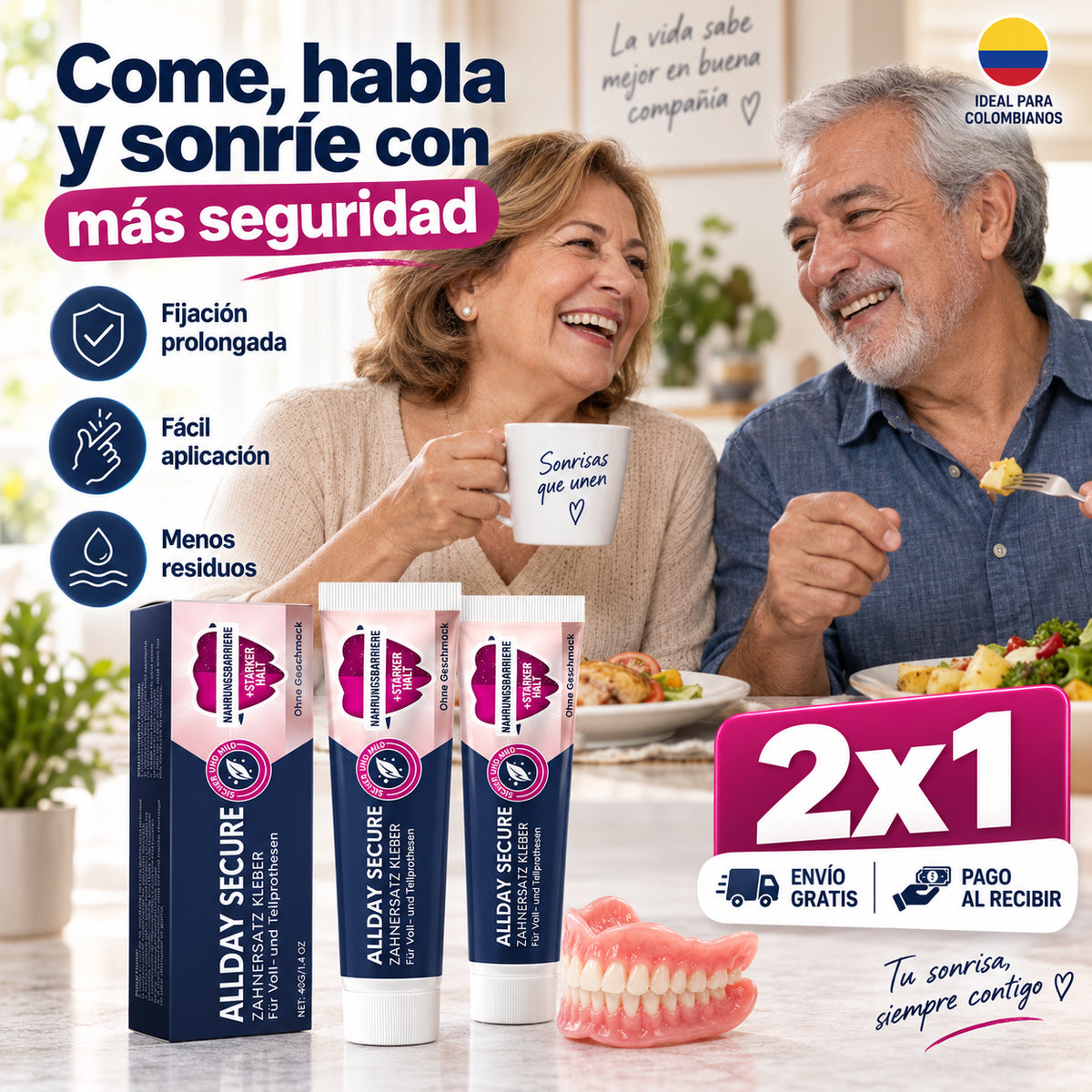 Adhesivo para prótesis dentales - Comfort Seal Pro 2x1