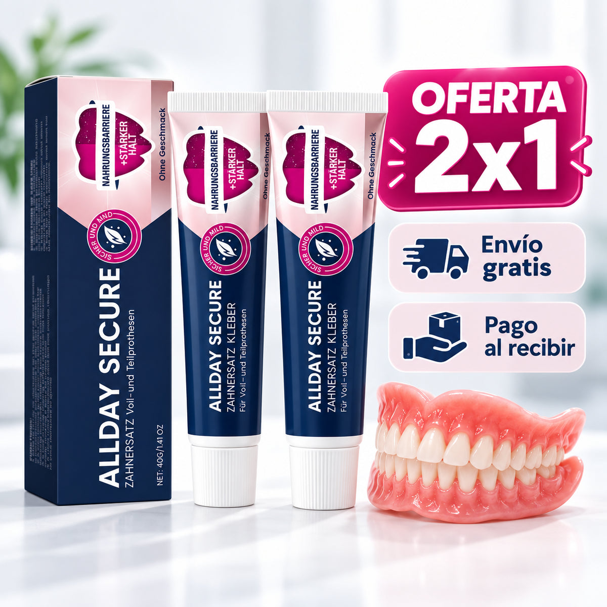 Adhesivo para prótesis dentales - Comfort Seal Pro 2x1