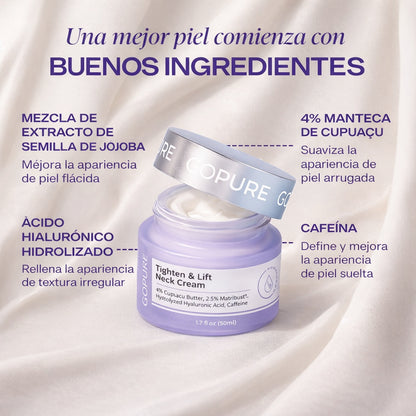 GoPure Crema para apretar y levantar el cuello, clínicamente probada