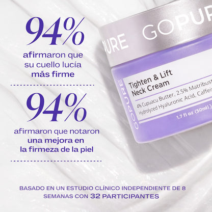 GoPure Crema para apretar y levantar el cuello, clínicamente probada