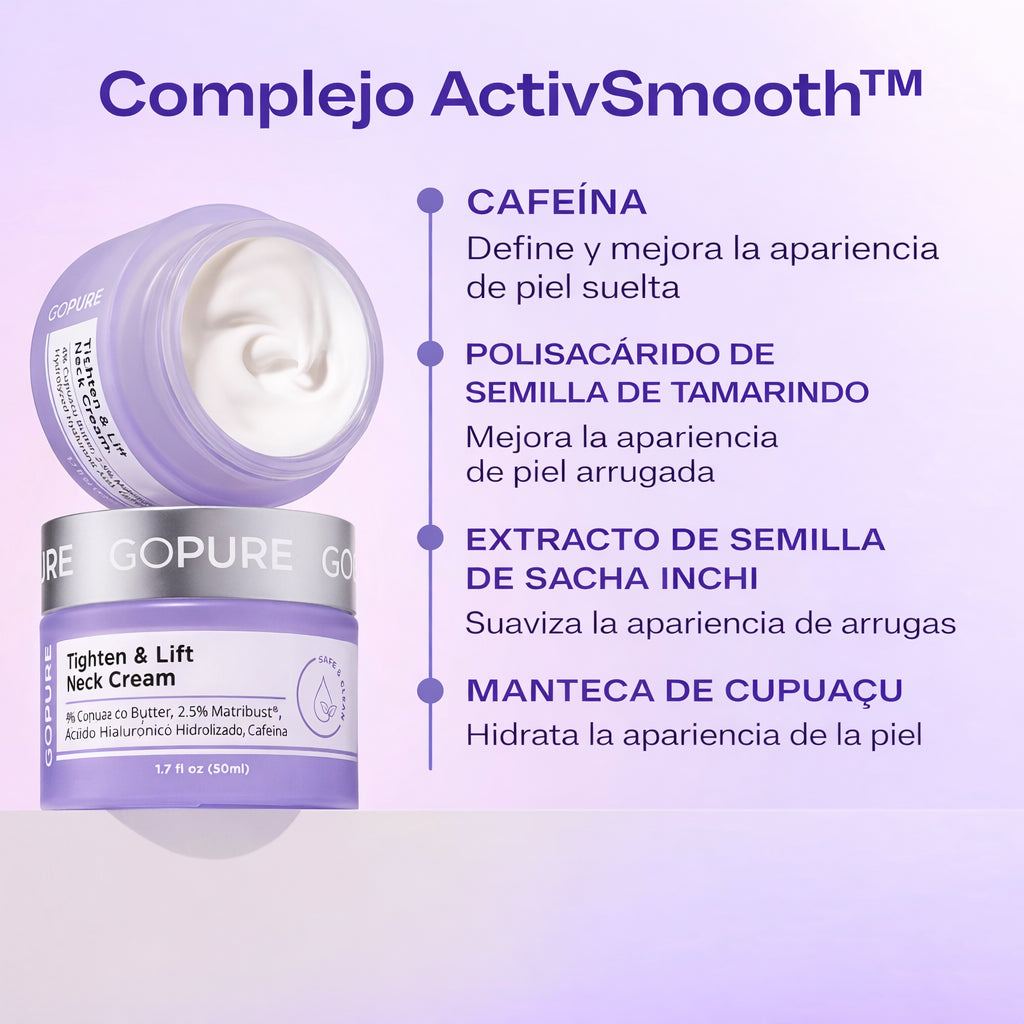GoPure Crema para apretar y levantar el cuello, clínicamente probada