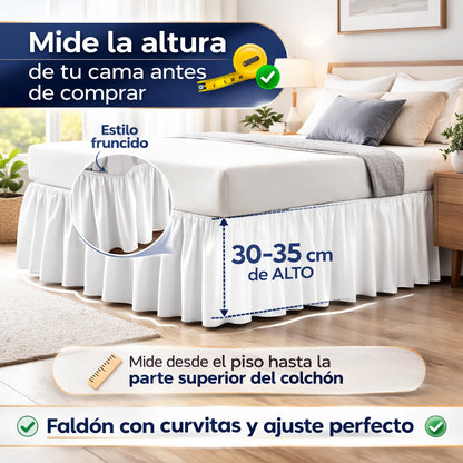 Faldón de cama elástico con volantes y caída elegante ✨