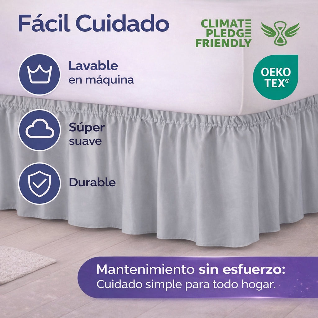 Faldón de cama elástico con volantes y caída elegante ✨