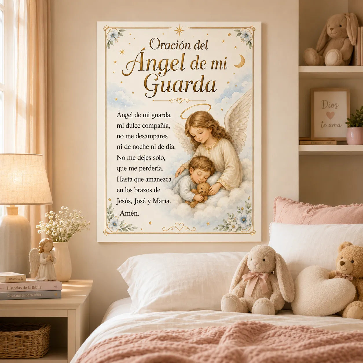 Oración del Ángel de mi Guarda™ – Cuadro de Fe, Amor y Protección