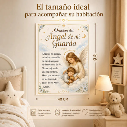 Oración del Ángel de mi Guarda™ – Cuadro de Fe, Amor y Protección
