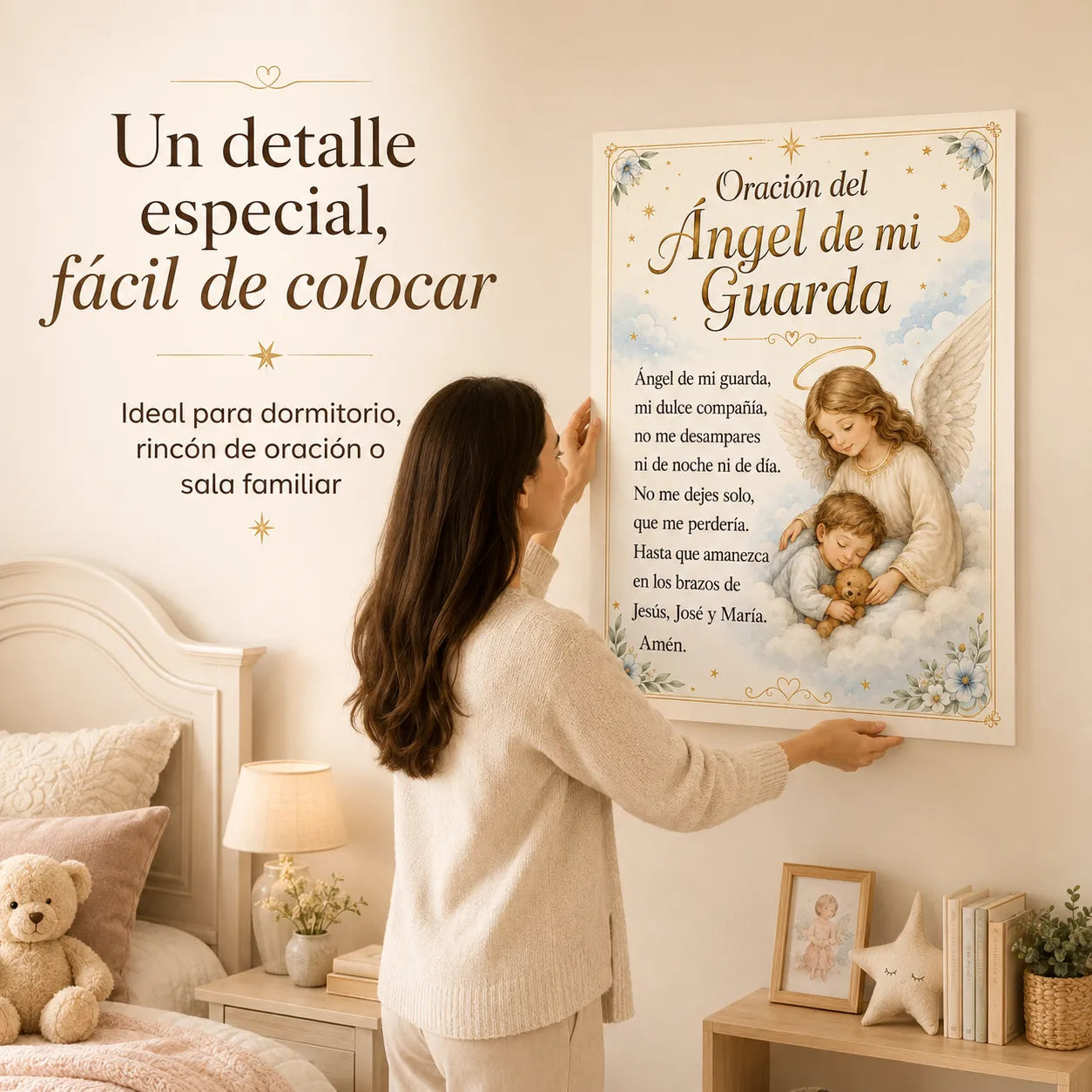 Oración del Ángel de mi Guarda™ – Cuadro de Fe, Amor y Protección