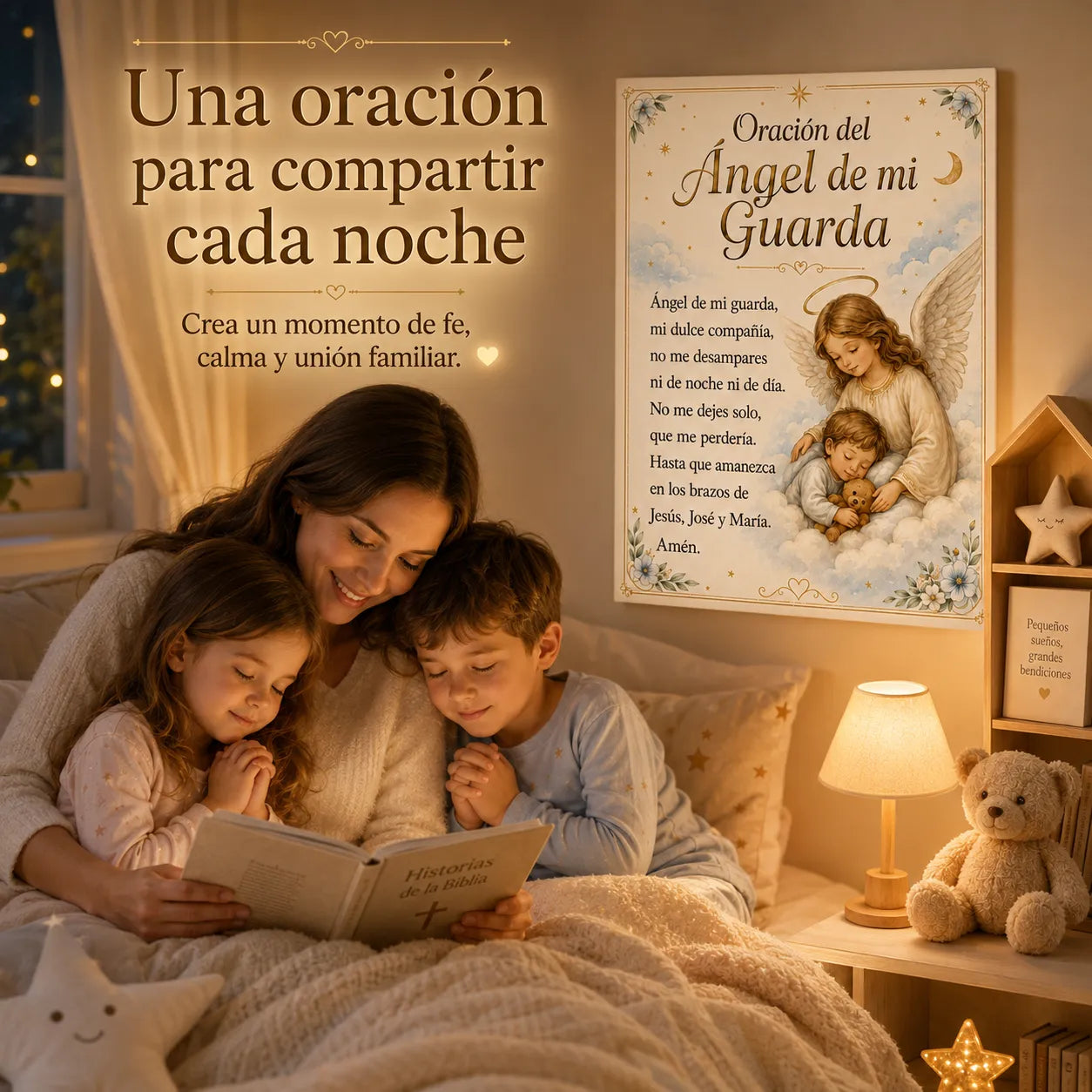 Oración del Ángel de mi Guarda™ – Cuadro de Fe, Amor y Protección