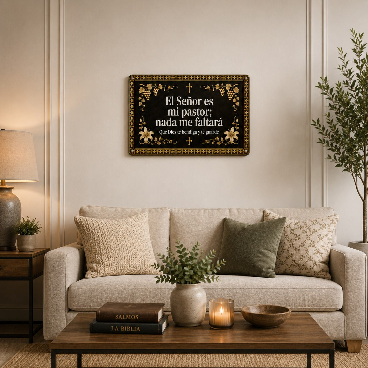 Hogar Bajo Su Protección™ | Placa Cristiana de Bendición y Fe 🕊🙏