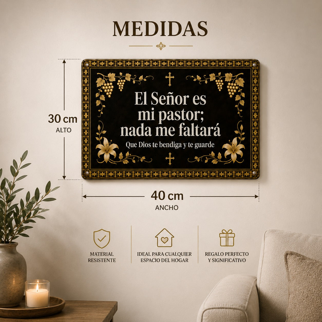 Hogar Bajo Su Protección™ | Placa Cristiana de Bendición y Fe 🕊🙏