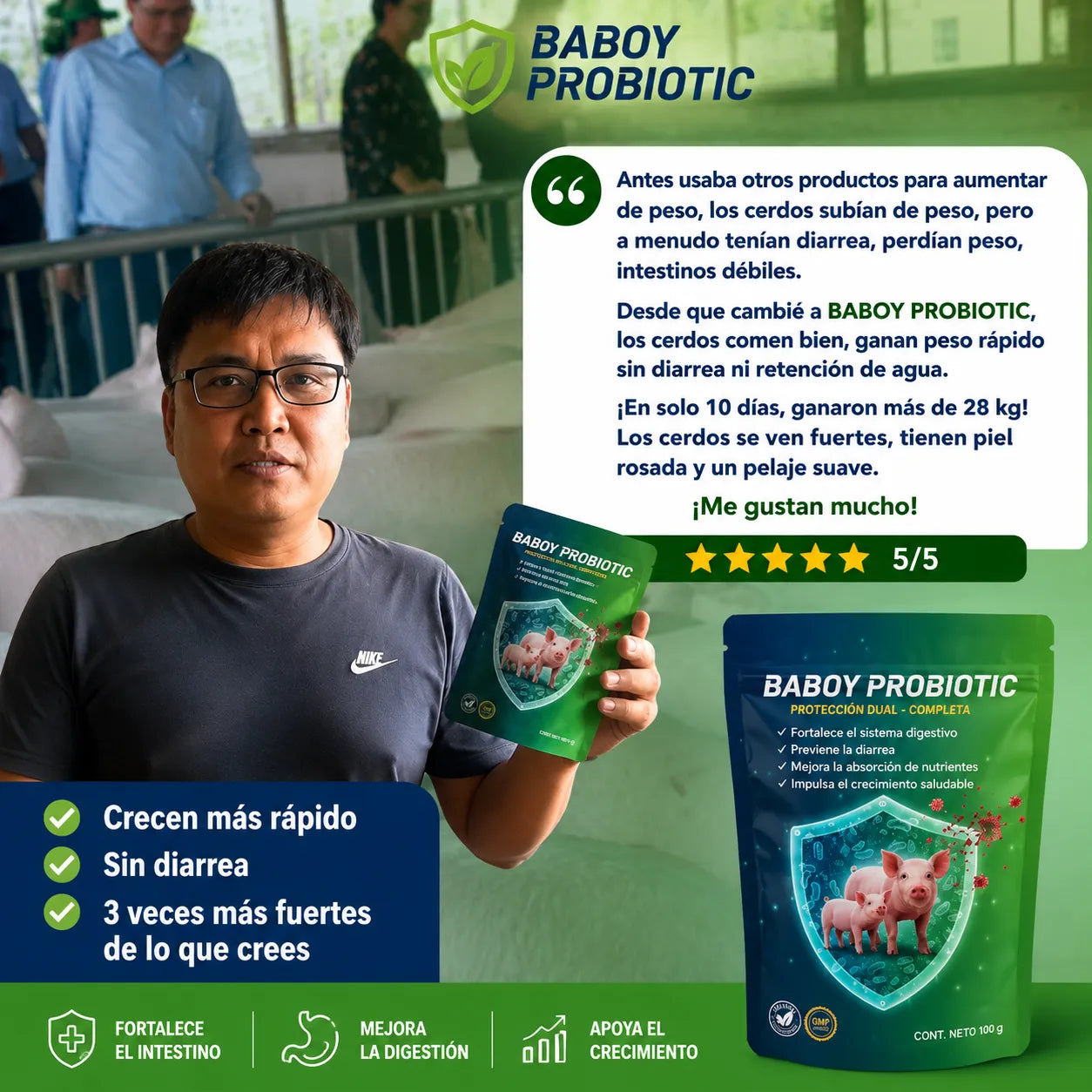 Probiótico Animal de Alto Rendimiento - 🐷Baboy Probiotic™ Paga 1 lleva 2