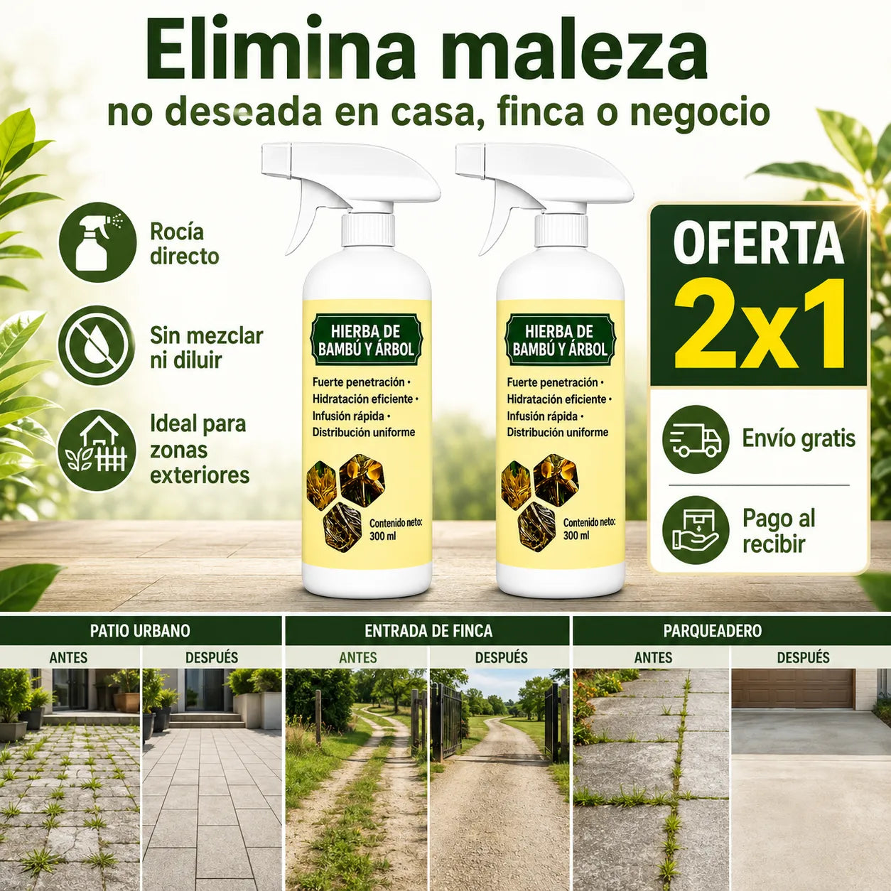 Herbicida CortaMaleza Pro™ 2x1 – Herbicida para Maleza y Pasto No Deseado