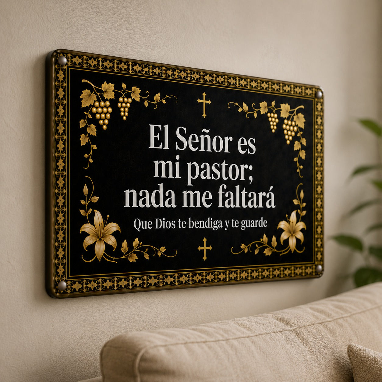 Hogar Bajo Su Protección™ | Placa Cristiana de Bendición y Fe 🕊🙏
