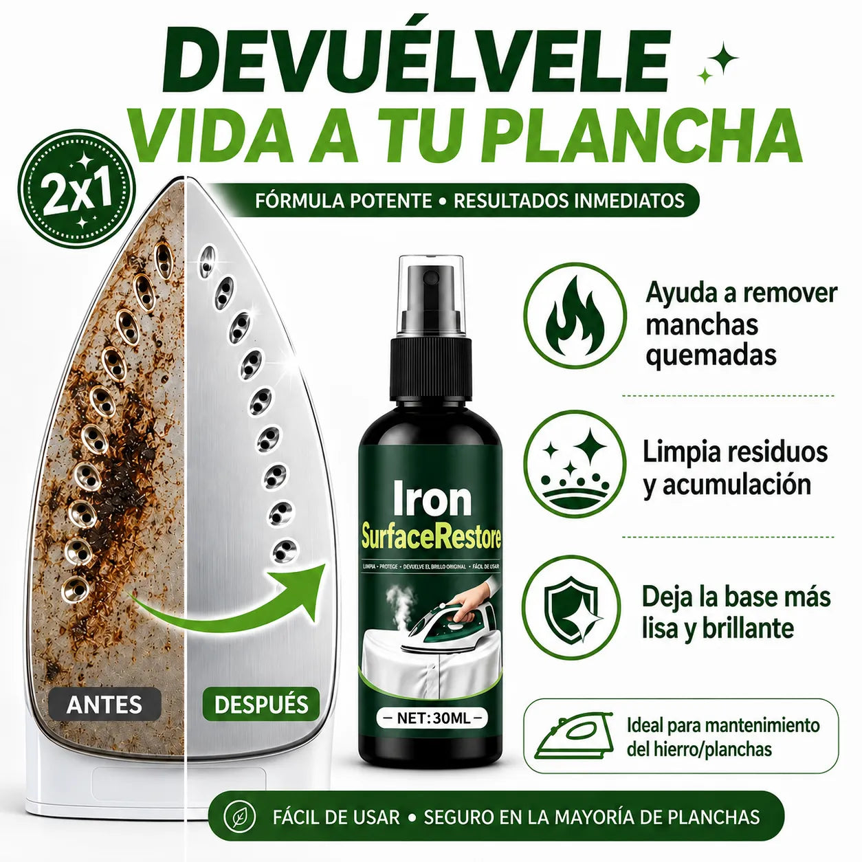 Aerosol Renovador para Suela de Plancha | Oferta 2x1