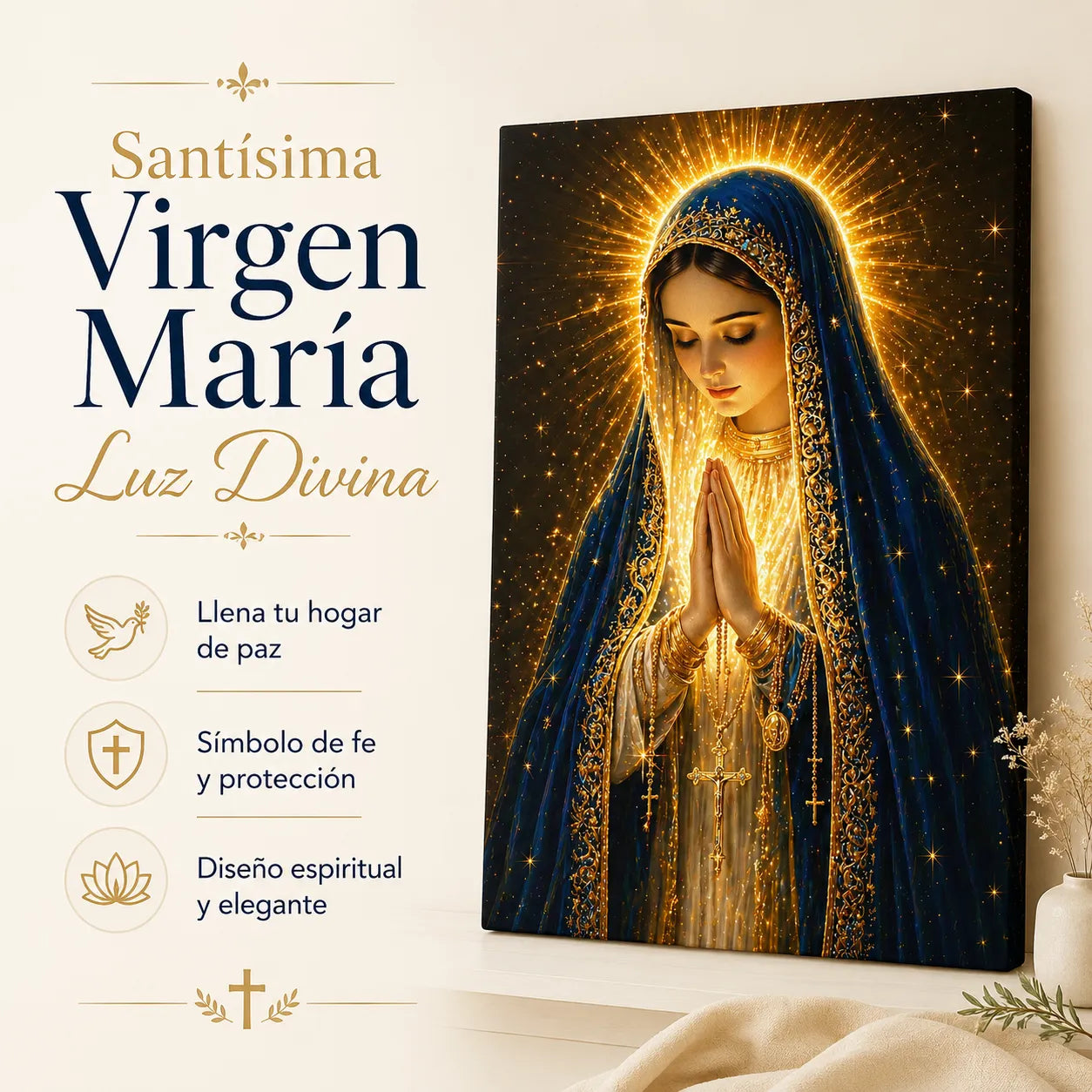 Santísima Virgen María Luz Divina™ – Cuadro de Fe