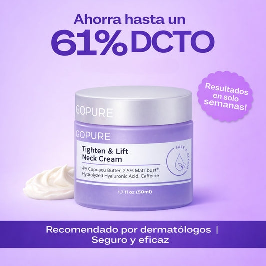 GoPure Crema para apretar y levantar el cuello, clínicamente probada