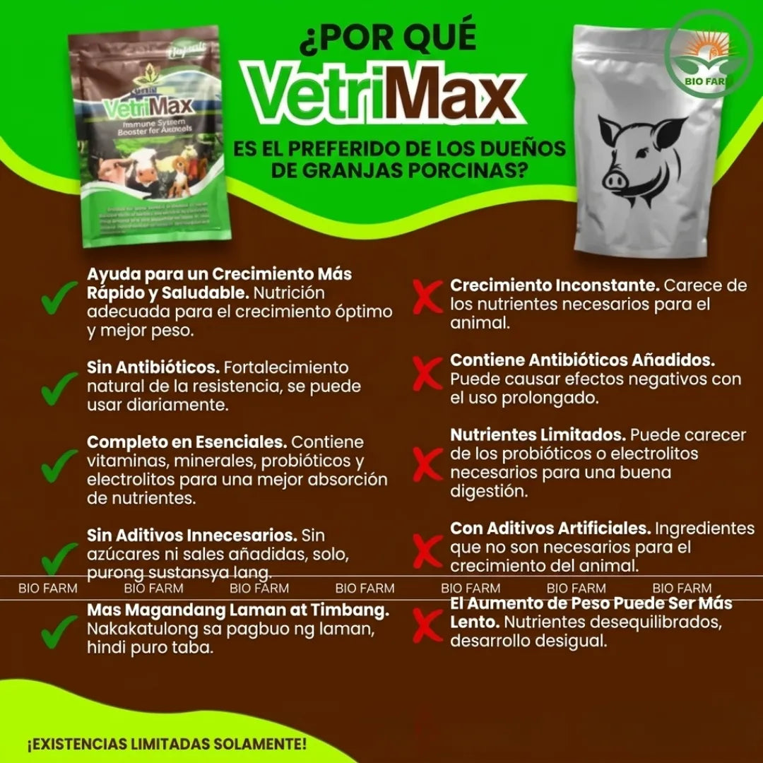 🐷 Vetrimax Forte™ – Refuerzo Nutricional para Animales - Compra 2 recibe 3