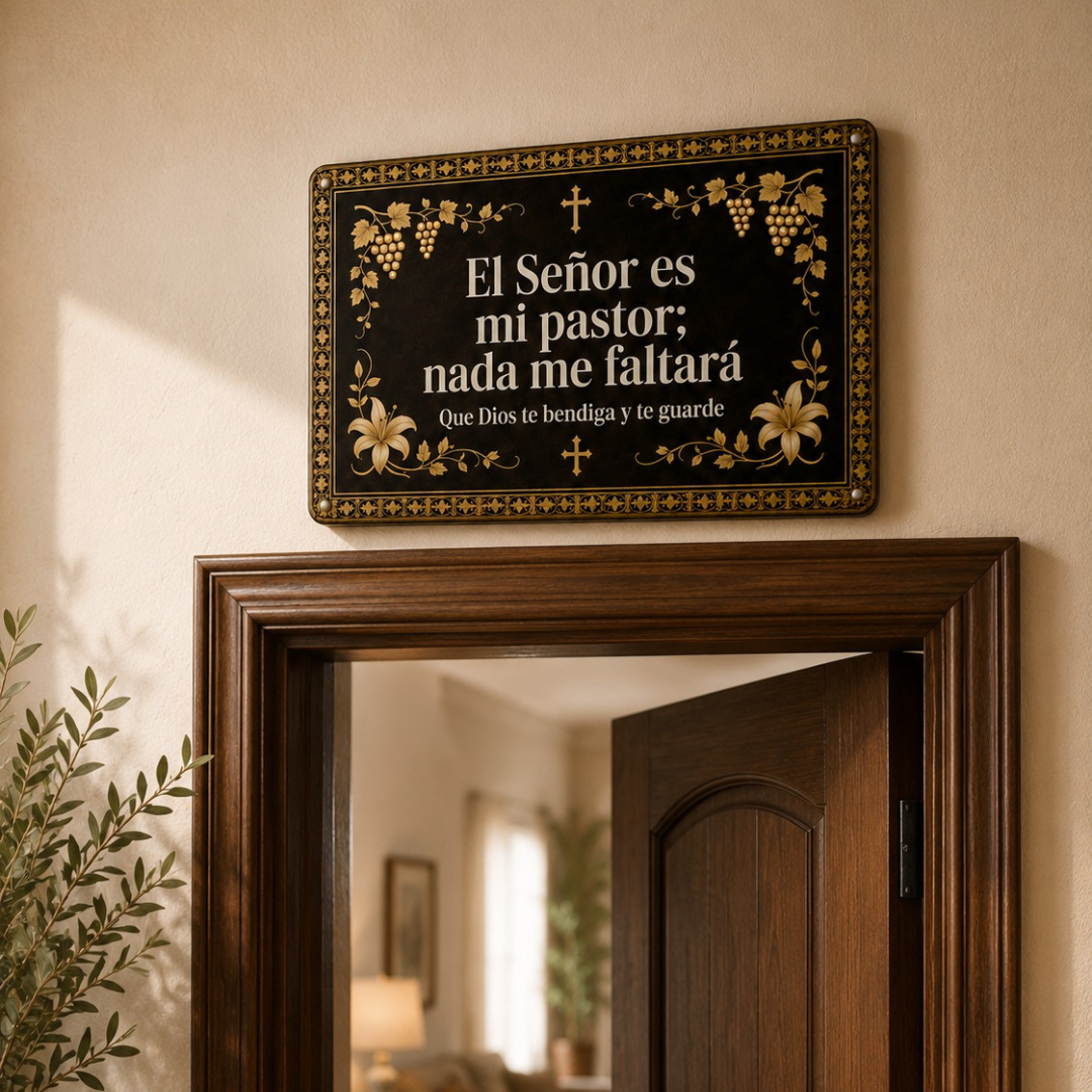 Hogar Bajo Su Protección™ | Placa Cristiana de Bendición y Fe 🕊🙏
