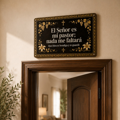 Hogar Bajo Su Protección™ | Placa Cristiana de Bendición y Fe 🕊🙏