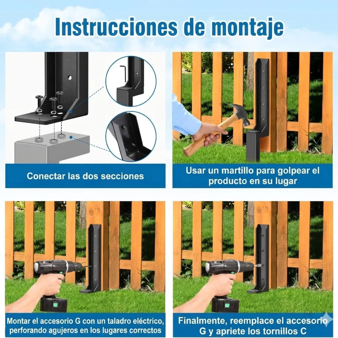 Kit de reparacion de postes de cerca