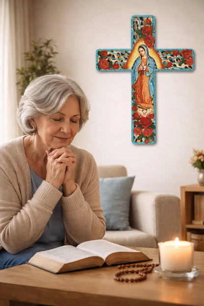 ✝ Cruz Bendecida de la Virgen para atraer fe, paz y protección en tu hogar 🕊✨
