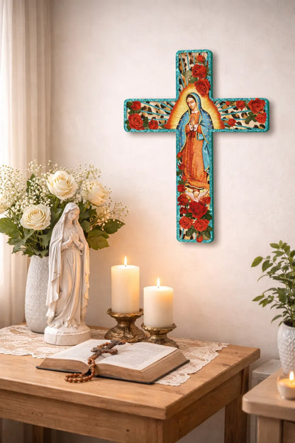 ✝ Cruz Bendecida de la Virgen para atraer fe, paz y protección en tu hogar 🕊✨