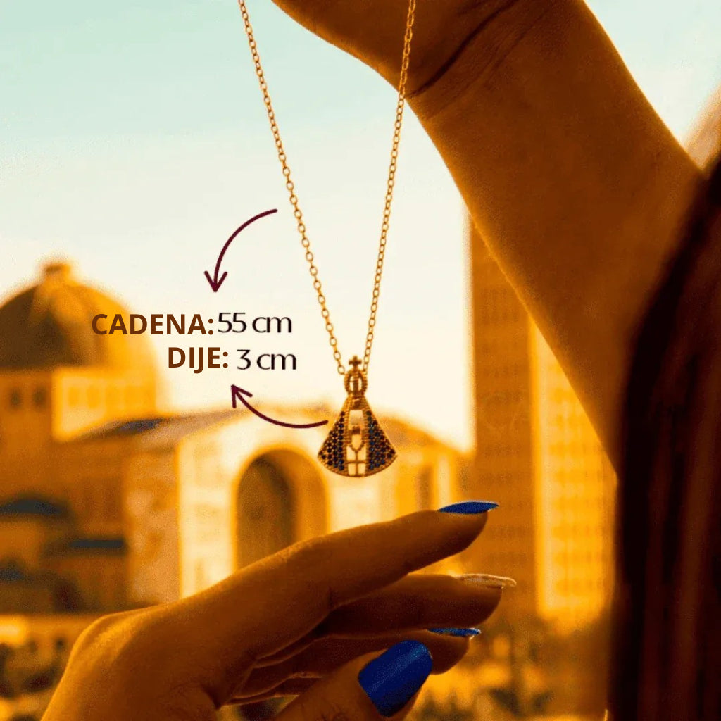 COMPRA 1 y lleva 2 Collar de Doble Cara de Nuestra Señora de Aparecida- Circonita Premium y Oro 14K