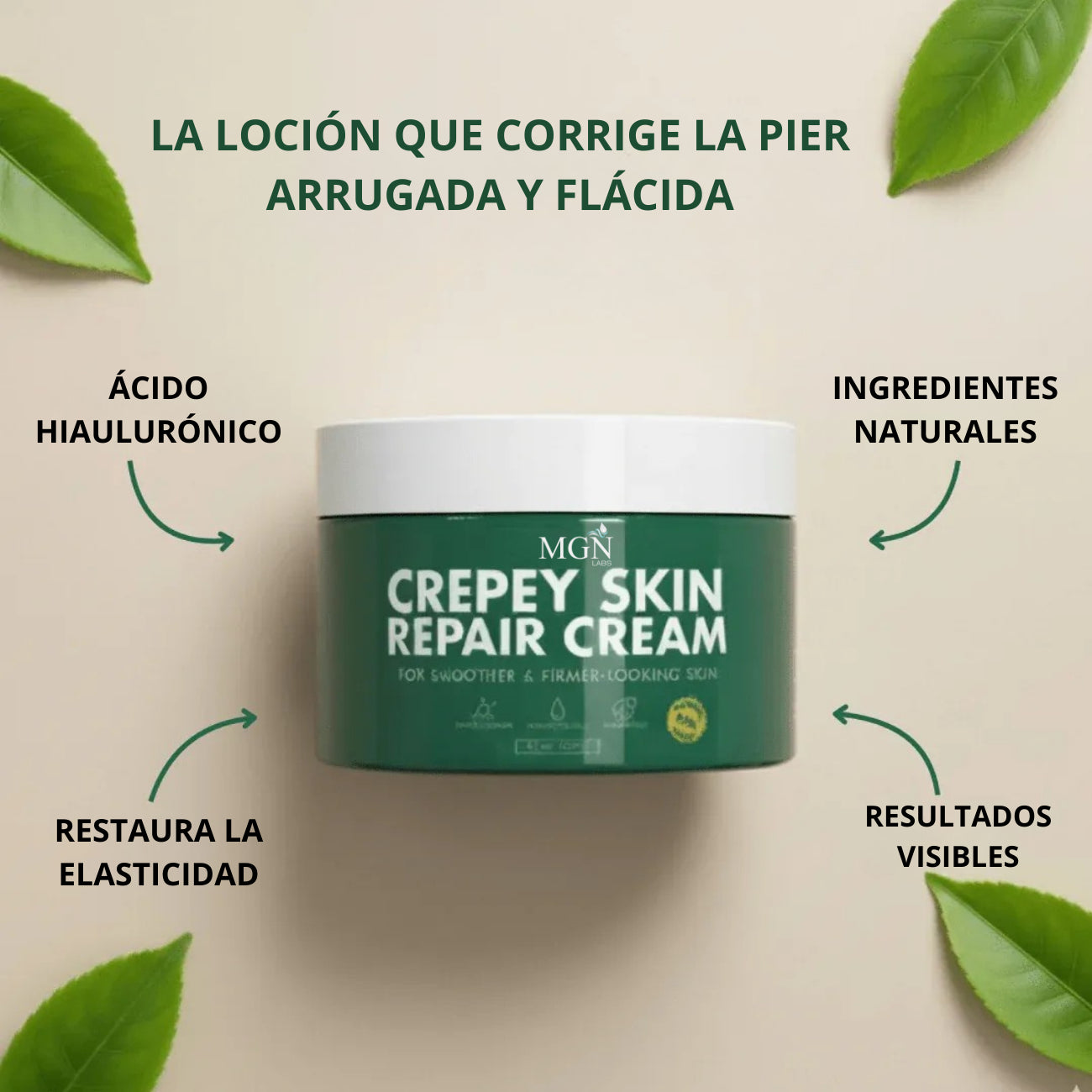 Crema reparadora para piel crepey