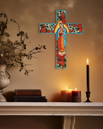 ✝ Cruz Bendecida de la Virgen para atraer fe, paz y protección en tu hogar 🕊✨