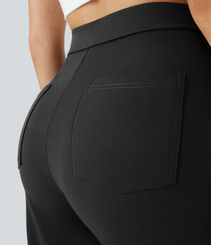 Pantalones de realce Bionda strech de cintura alta con bolsillos y pierna recta
