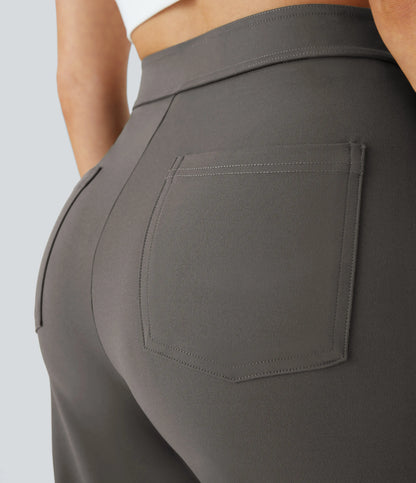 Pantalones de realce Bionda strech de cintura alta con bolsillos y pierna recta