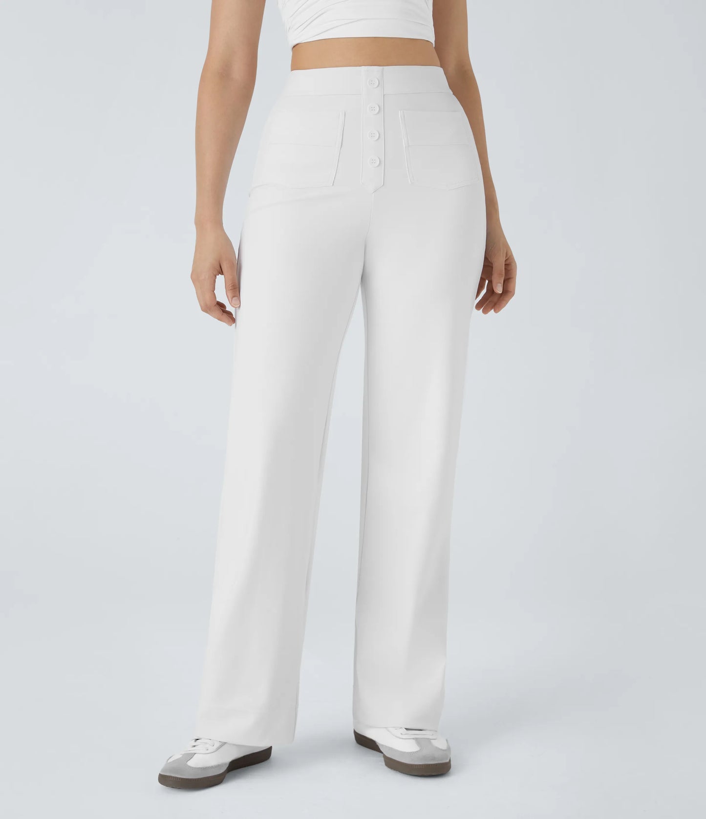 Pantalones de realce Bionda strech de cintura alta con bolsillos y pierna recta